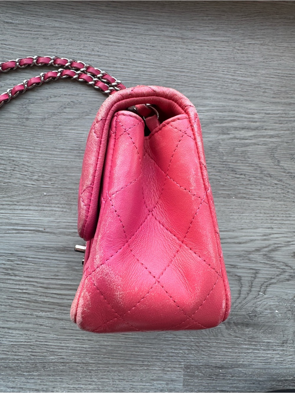Chanel - Mini Square Flap Bag in Pink - Picture 5 of 14